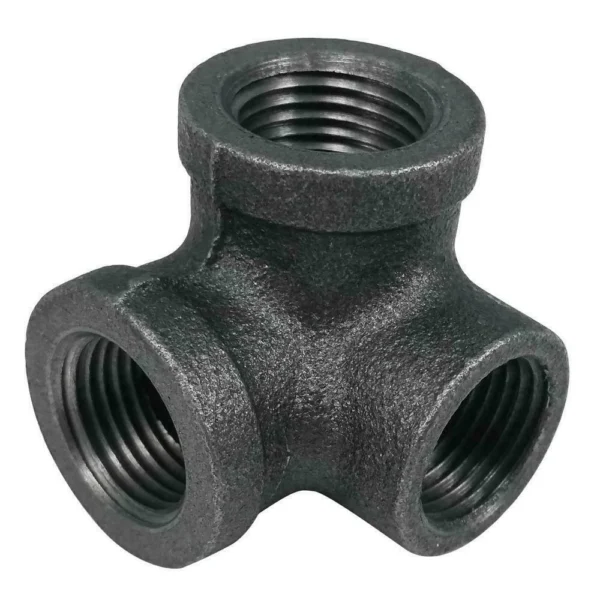 Black Malleable 3 Way Elbow