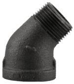 Black Malleable 45° Street Elbow