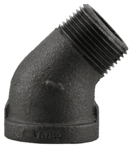 Black Malleable 45° Street Elbow