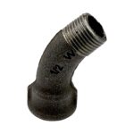 Black Malleable 45°  Obtuse