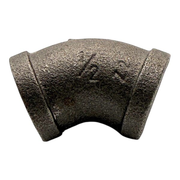 Black Malleable Female Elbow 45 Degree