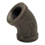 Black Malleable Female Elbow 45 Degree