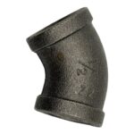 Black Malleable Female Elbow 45 Degree